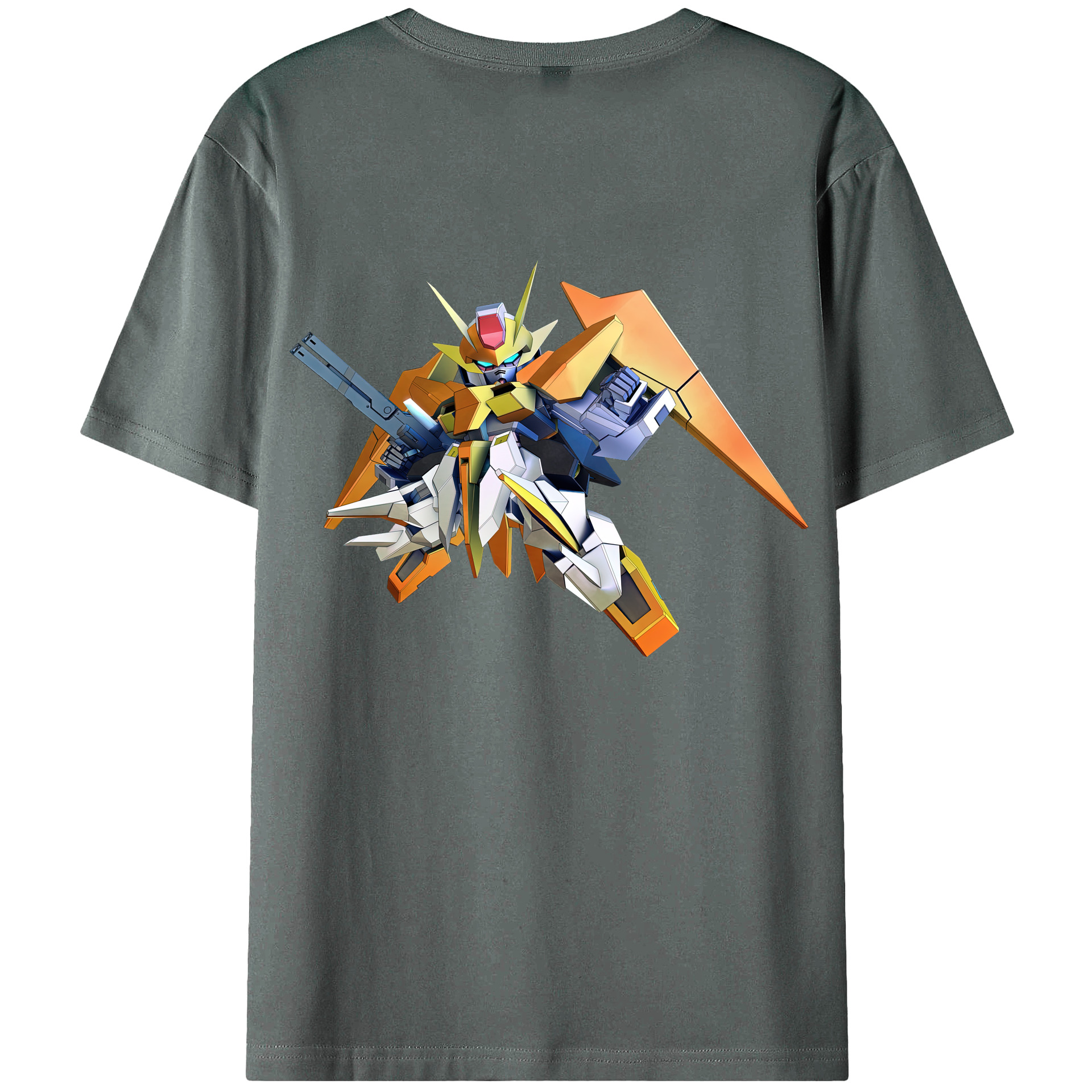 （画像用） 機動戦士ガンダム Mobile Suit Gundam 綿100％ メンズ半袖Tシャツ（バックプリント） 通気性